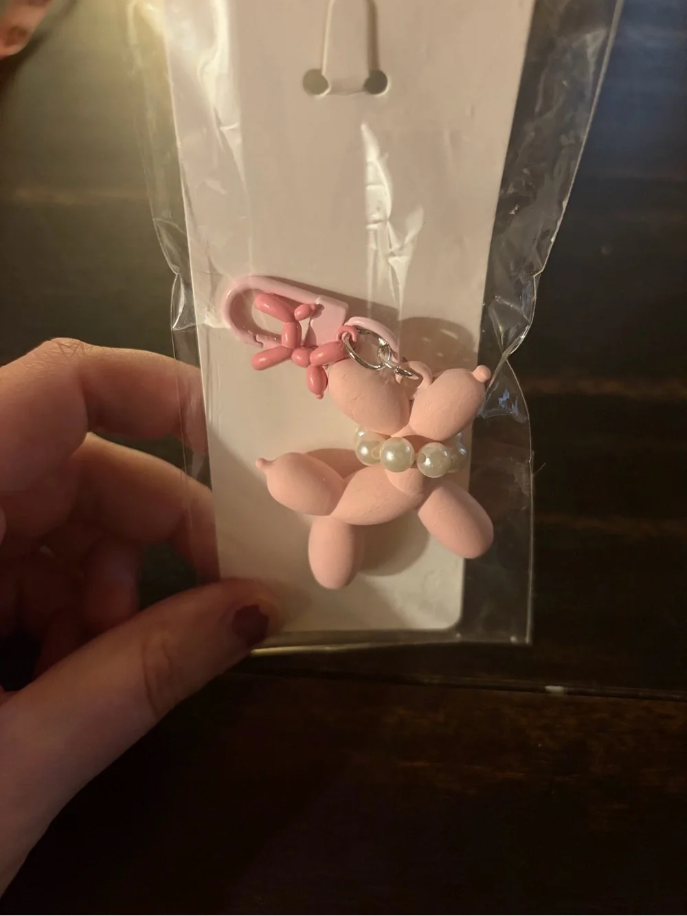 NWT Pink Balloon Animal Bag Charm